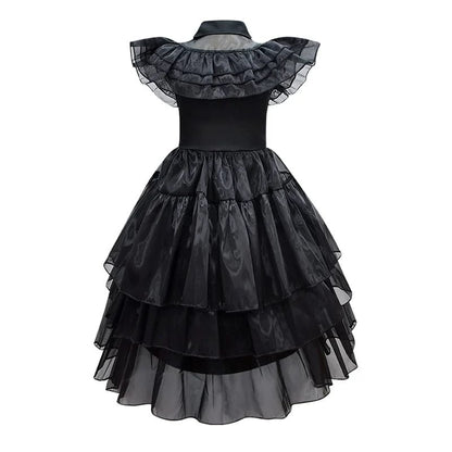 Wednesday Addams Costume Kids Gothic Wind Dress