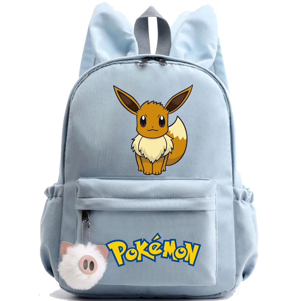 Pokemon Backpack With Fluffy Keychain