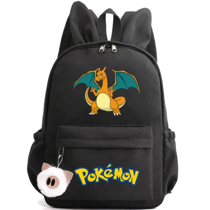 Pokemon Backpack With Fluffy Keychain