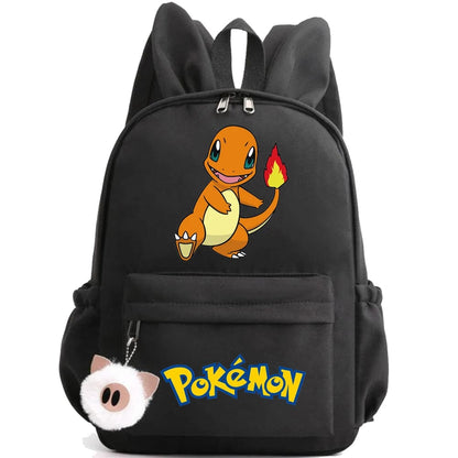 Pokemon Backpack With Fluffy Keychain