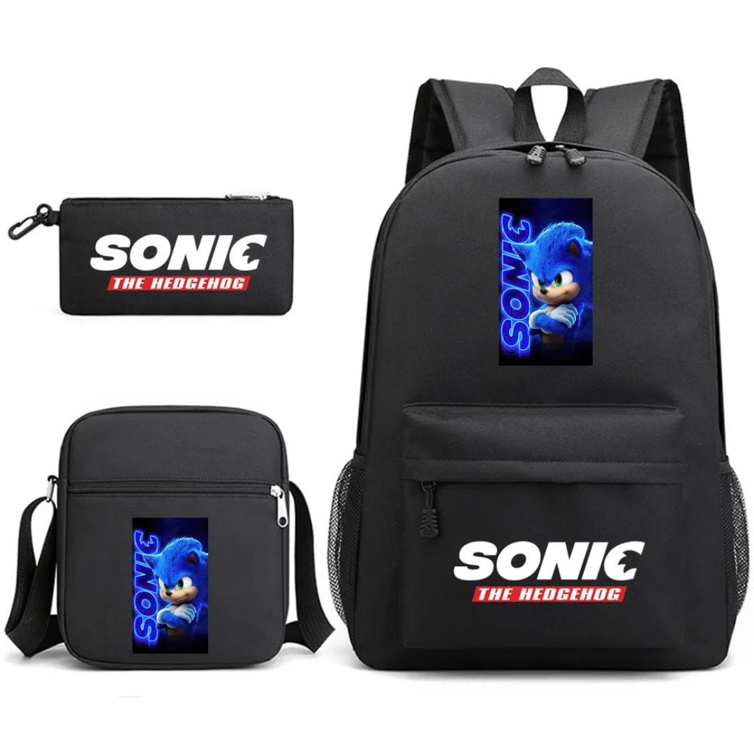 Sonic Backpack Three-piece Set With Shoulder Bag