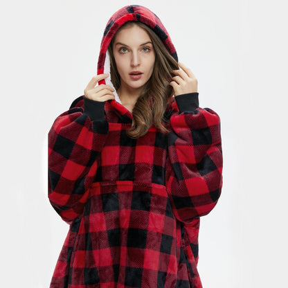 Plaid Comfort Blanket Hoodie