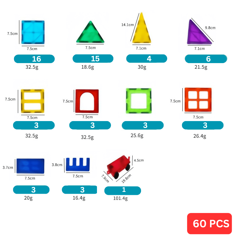 Colorful Magnetic Blocks Building Set