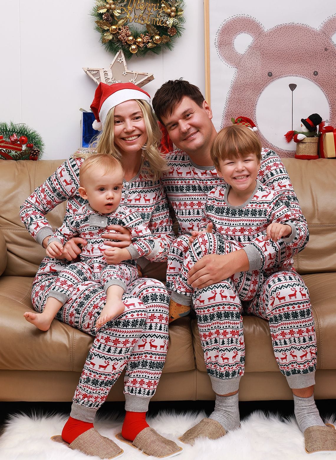 Cozy Nordic Christmas Family Pajama Set