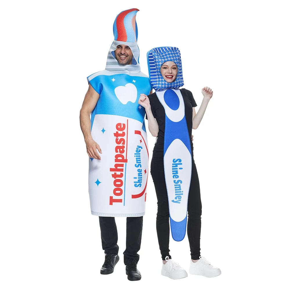 Couples Halloween Costumes Toothbrush and Toothpaste Costume