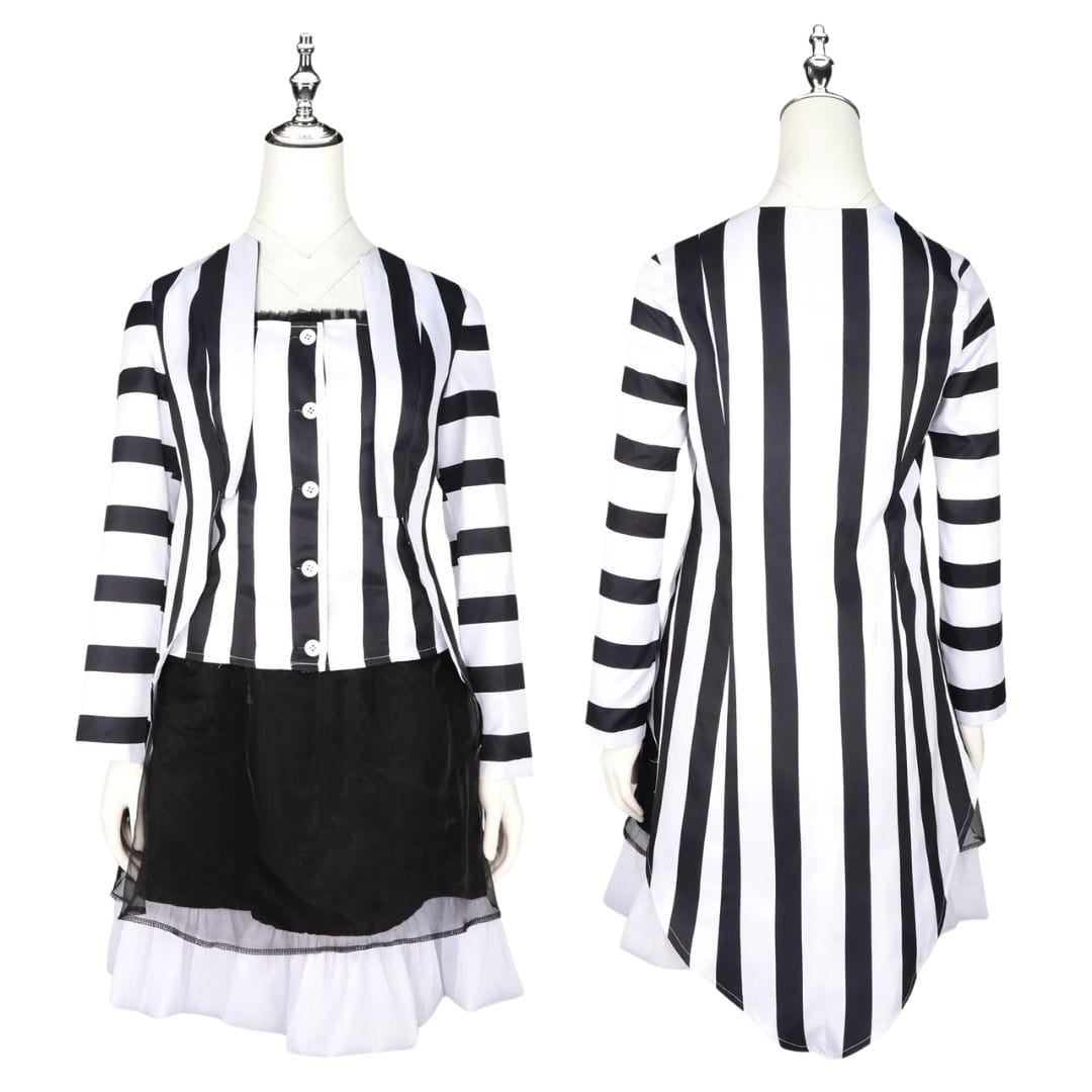 Beetlejuice Elegance Striped Dress