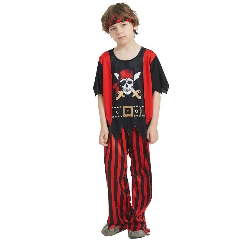 Pirate Costume Boys Red and Black Skull Outfit