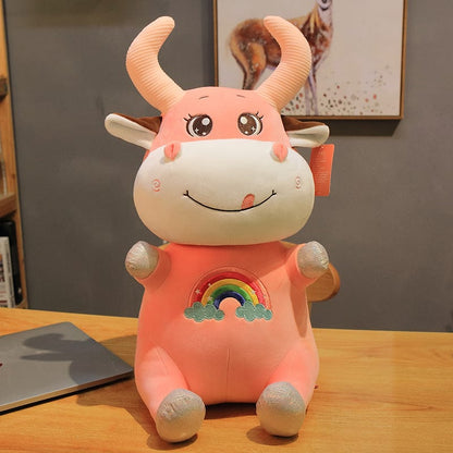 Rainbow Dreams Cow Stuffed Animal