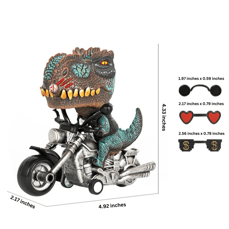 Dinosaur Toy Rex Rider Pullback Motorcycle