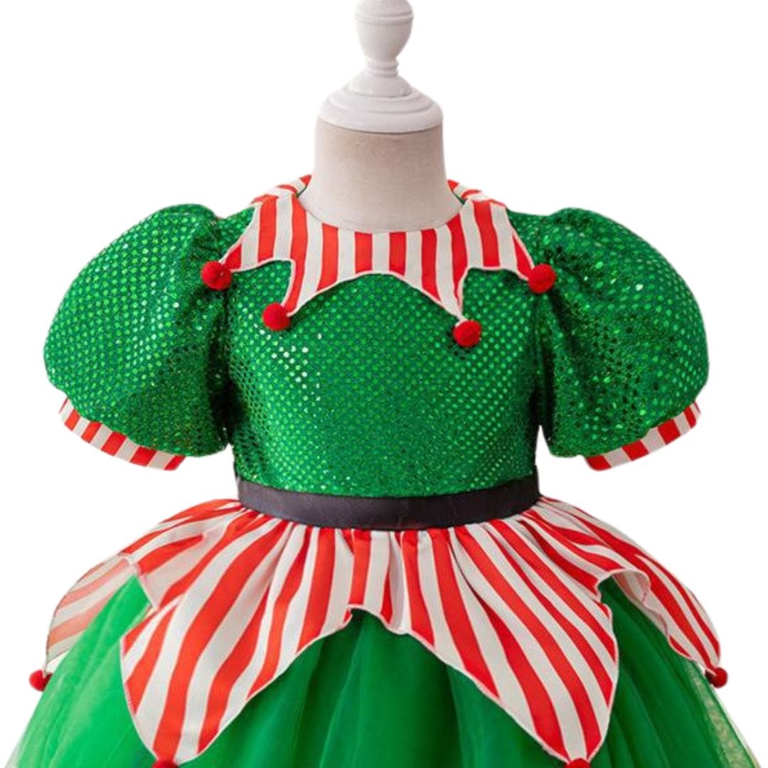 Jolly Elf Princess Kids Costume