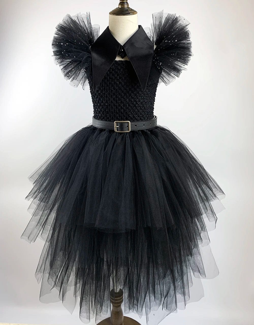 Wednesday Addams Costume Kids Black Multilayer Tutu Dress