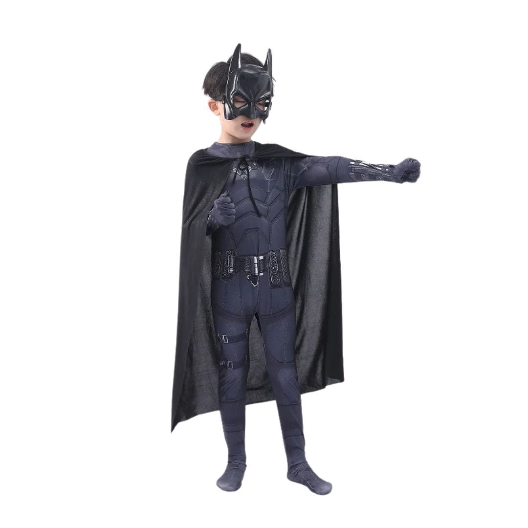 Batman Costume Kids All Black with Cape