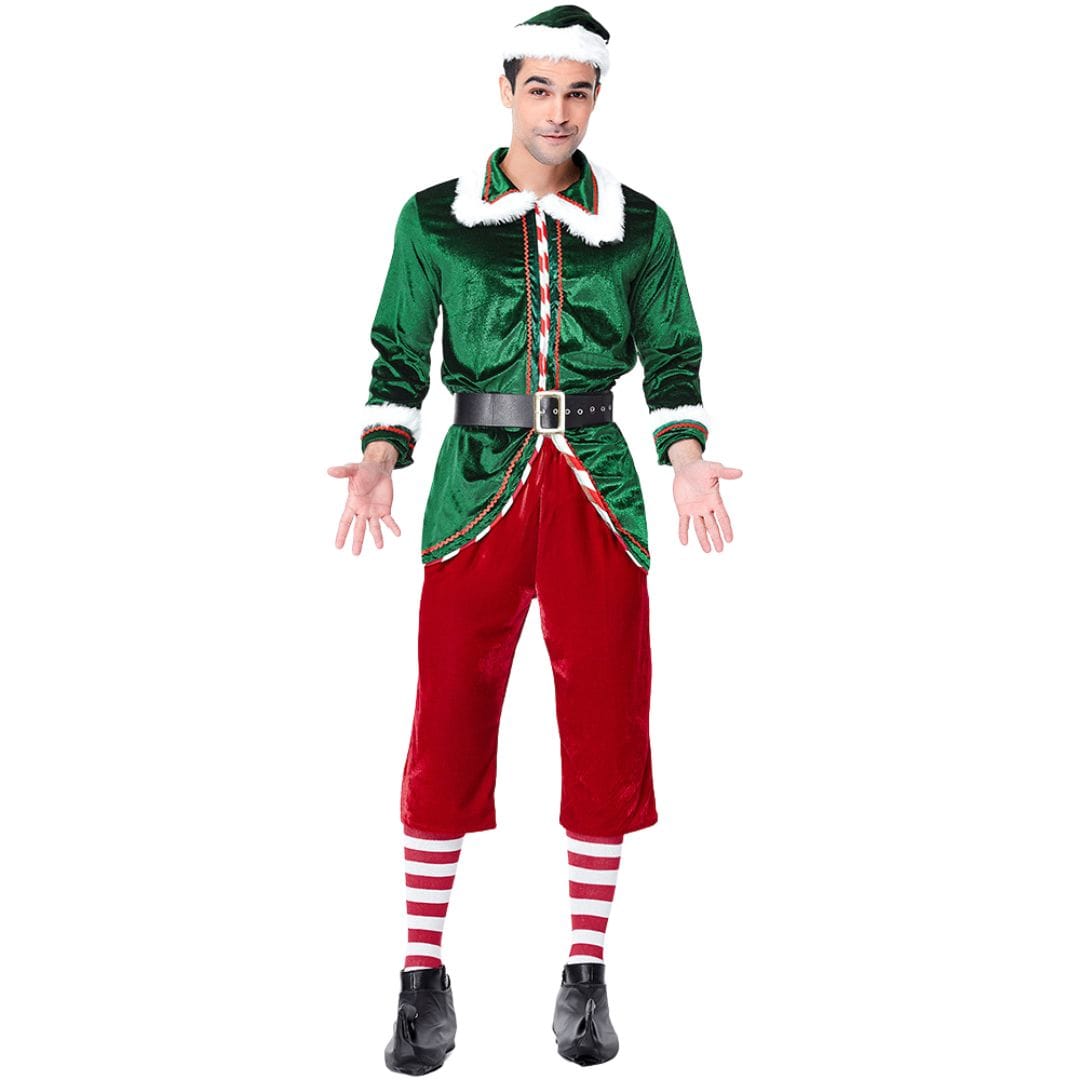 Classic Men's Christmas Elf Costume Set