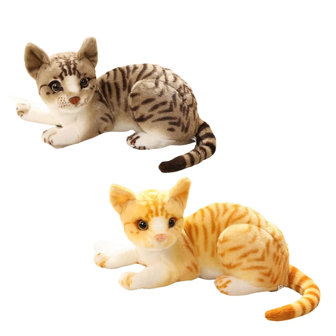 Lifelike Tabby & Ginger Cat Plush