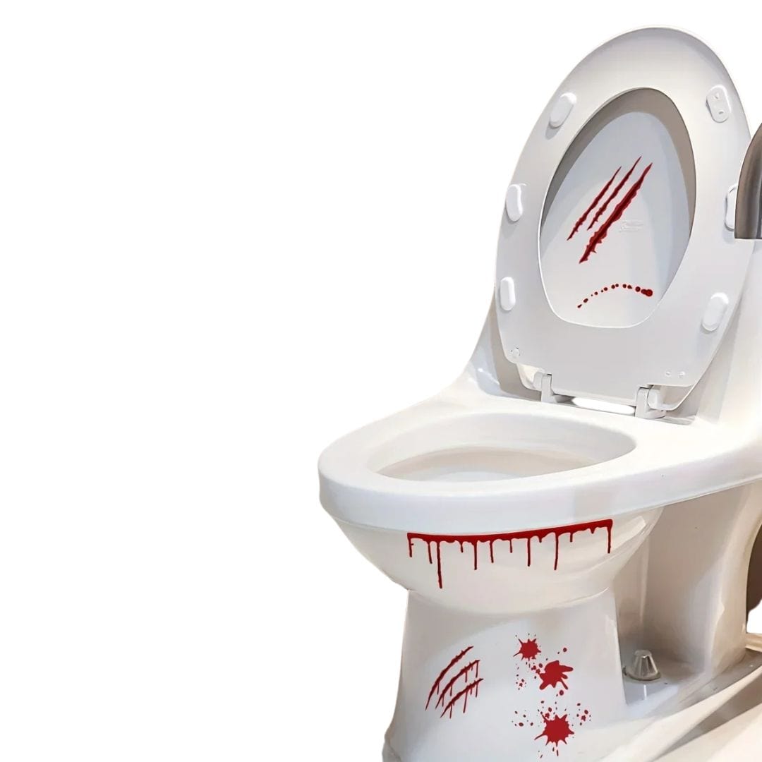 Halloween Decoration Bloody Toilet Lid & Wall Stickers