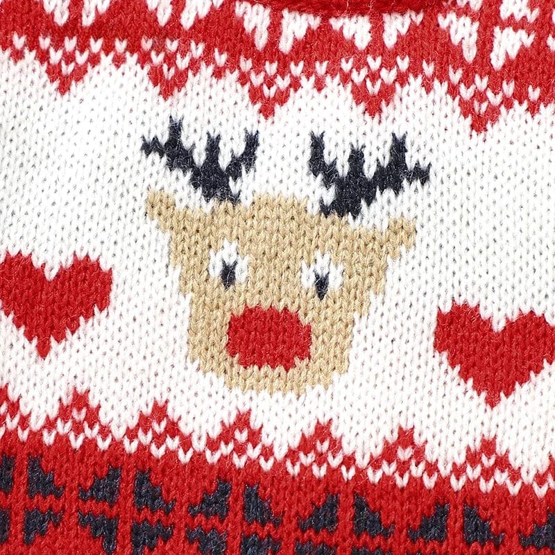 Baby Christmas Pajamas Reindeer Knitted Set