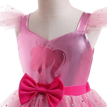 Barbie Costume Kids Fluffy Princess Dress