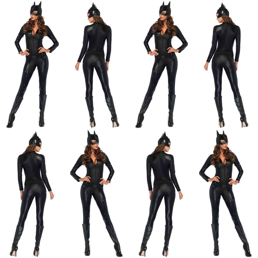 Deluxe Catwoman Cosplay Jumpsuit with Mask