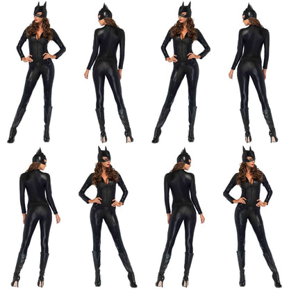 Deluxe Catwoman Cosplay Jumpsuit with Mask