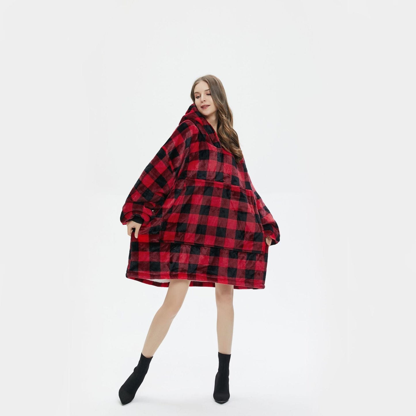 Plaid Comfort Blanket Hoodie