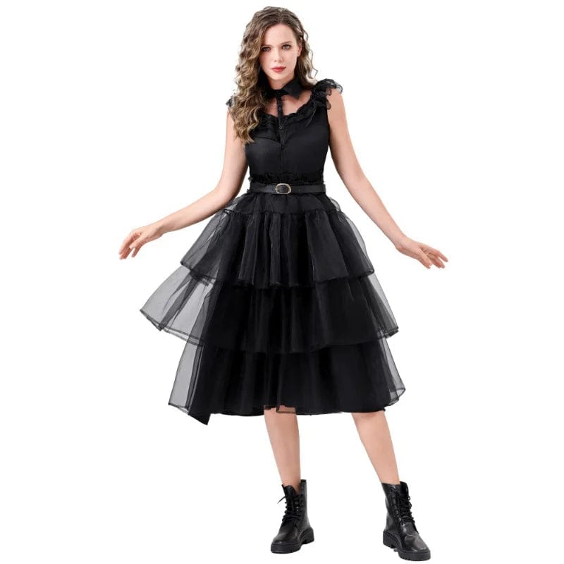 Wednesday Addams Costume Black Prom Dress