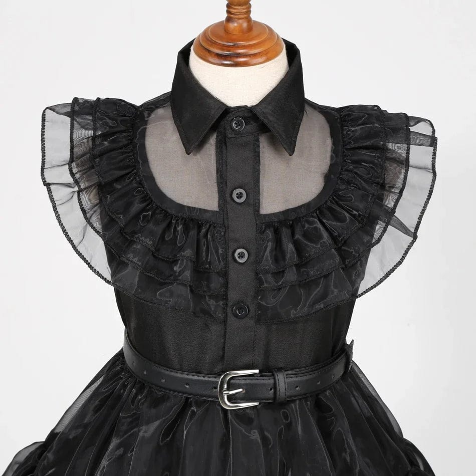 Wednesday Addams Costume Kids Black Dress