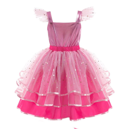 Barbie Costume Kids Flying Sleeve Cosplay Dress