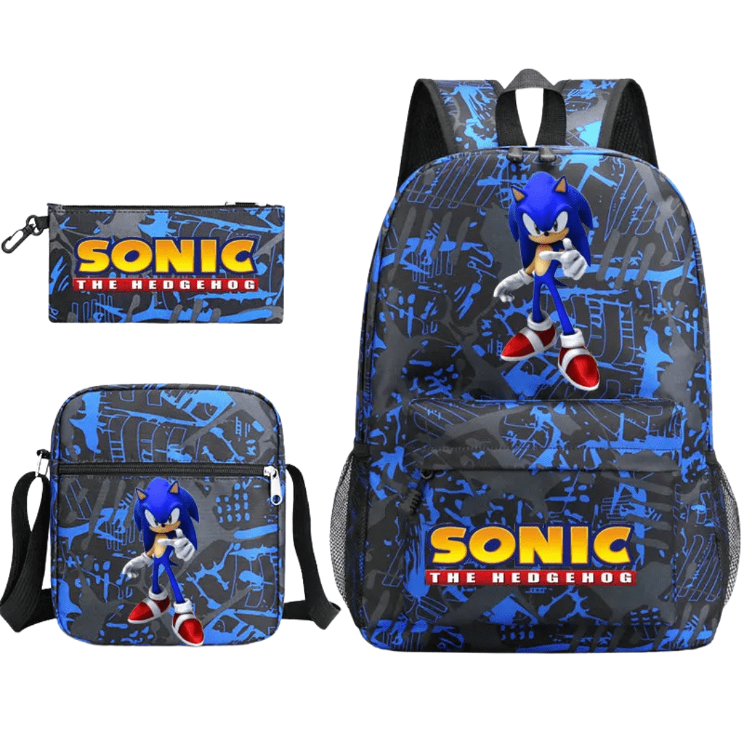 Sonic Backpack 3Pcs Set Large Capacity