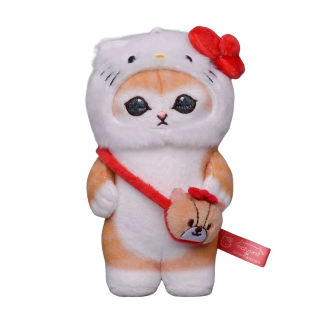 Kawaii Cat Character Plush Keychain 4.7 in