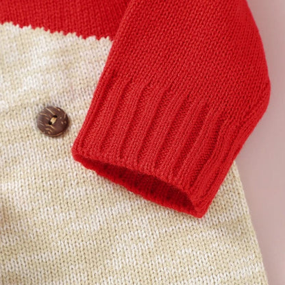 Cozy Reindeer Knit Baby Christmas Pajamas