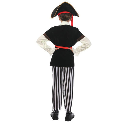 Pirate Costume Boys Striped Outfit with Eyepatch