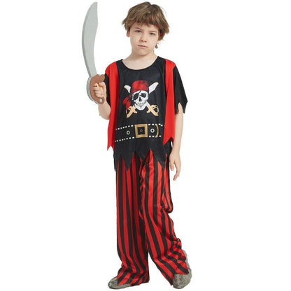 Pirate Costume Boys Red and Black Skull Outfit