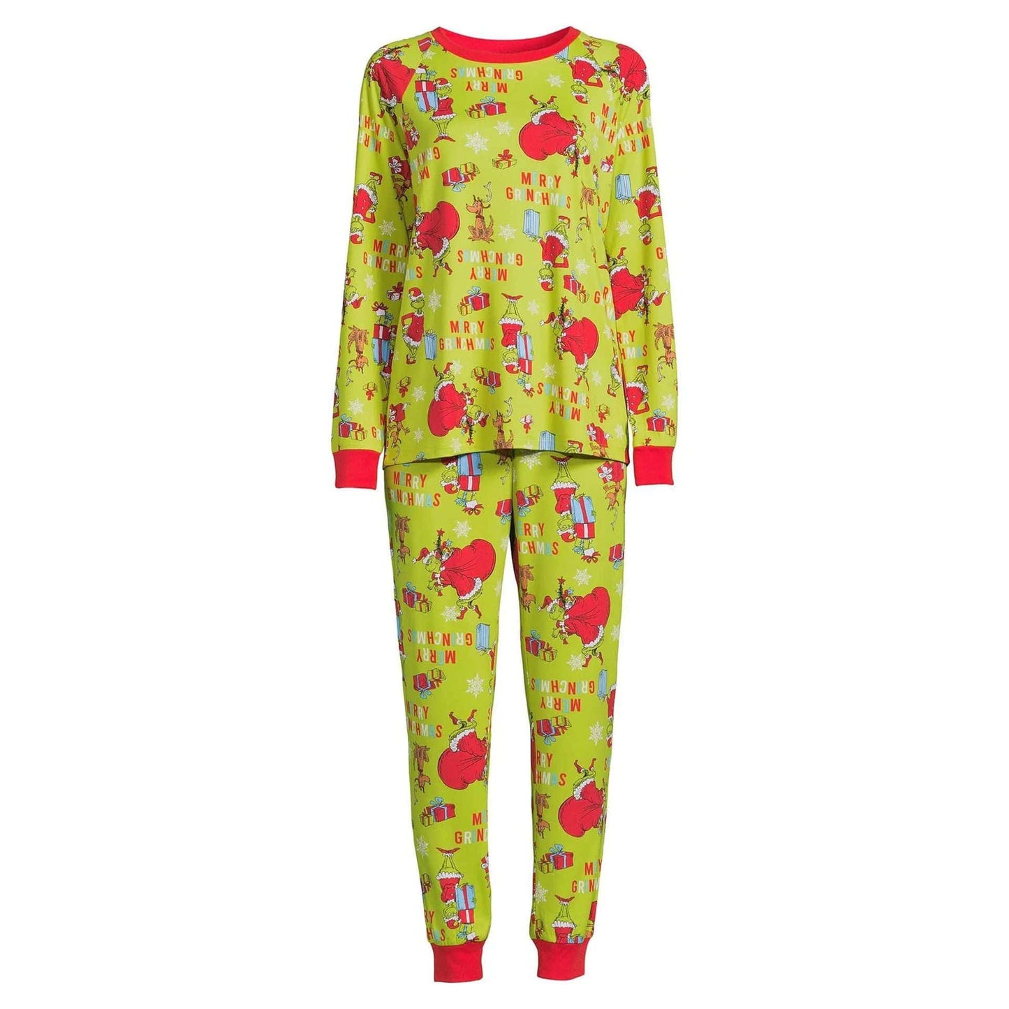 Grinch Christmas Family Pajama Set with Pet Outfit