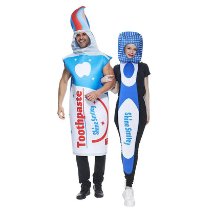 Couples Halloween Costumes Toothbrush and Toothpaste Costume