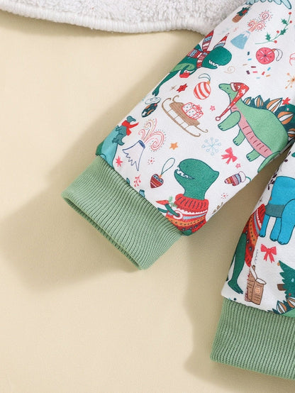 Dinosaur Christmas Baby Pajama Set