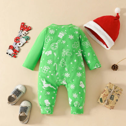 Reindeer Baby Christmas Pajamas & Hat Set