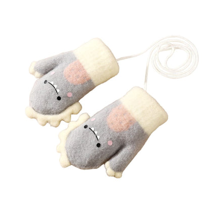 Dino Knit Baby Mittens