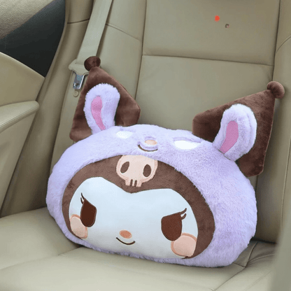 Kuromi Plush Car Headrest & Cushion Set