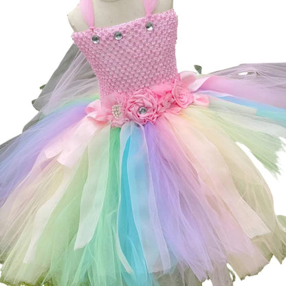 Fairy Costume Girls Pastel Butterfly Fairy Dress