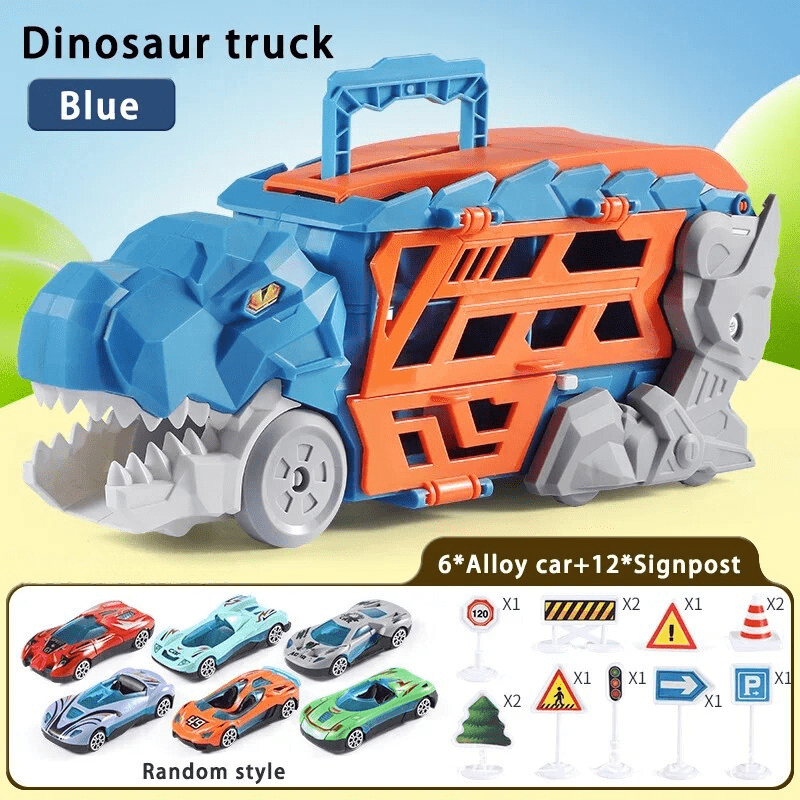 Dinosaur Truck Blue: Sliding Car Launcher