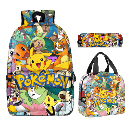 Pokemon Backpack with Lunch Bag and Pencil Case