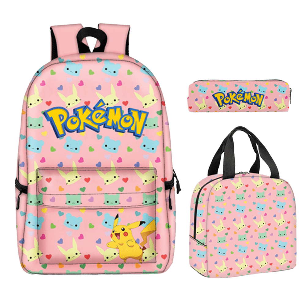 Pokemon Backpack with Lunch Bag and Pencil Case