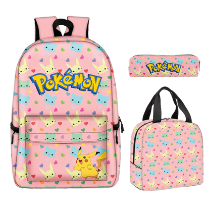 Pokemon Backpack with Lunch Bag and Pencil Case