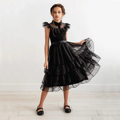 Wednesday Addams Costume Kids Fancy Gothic Costume