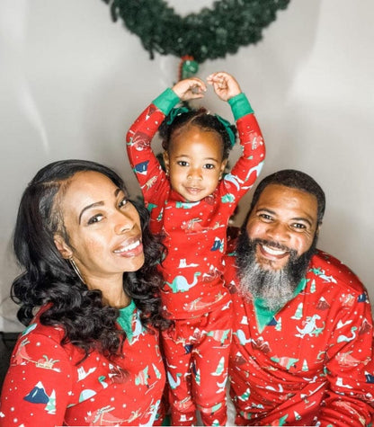 Festive Red Christmas Family Pajama Set