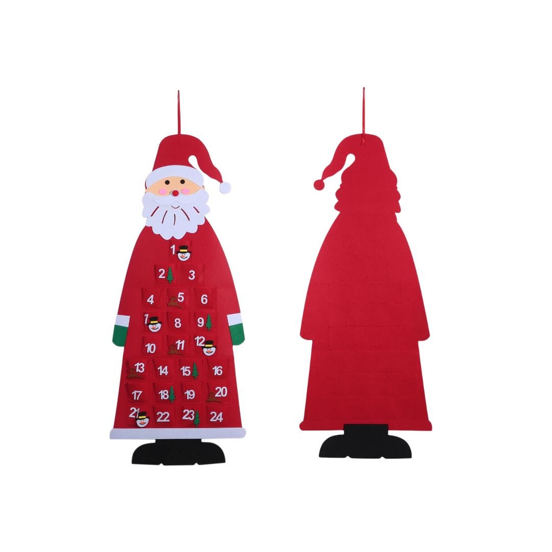 Santa Countdown Felt Christmas Tree Calendar