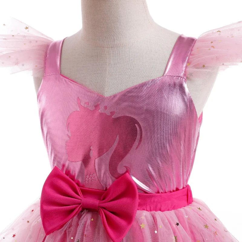 Barbie Costume Kids Flying Sleeve Cosplay Dress