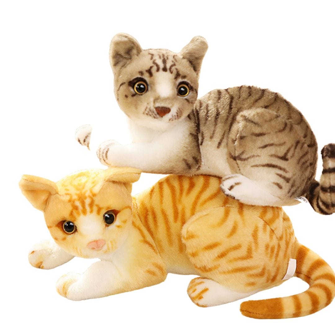 Lifelike Tabby & Ginger Cat Plush