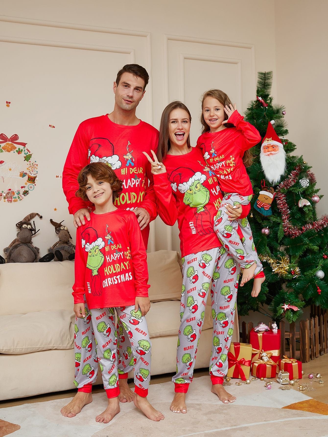 Grinch Family Christmas Pajama Set