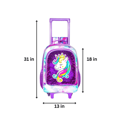 Unicorn Backpack Glow-in-the-dark 3Pcs Rolling Set